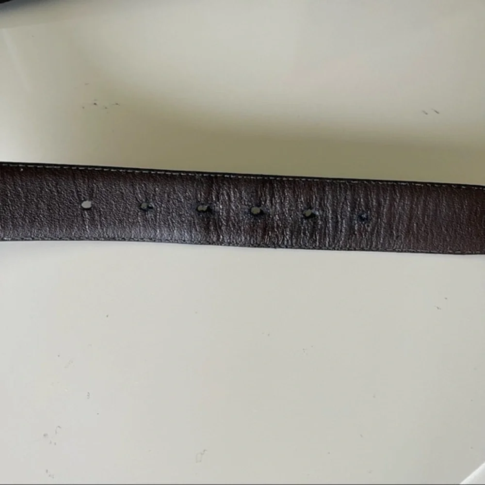 San Remo Brighton Grain Brown Leather Belt With Zip Design Size 34